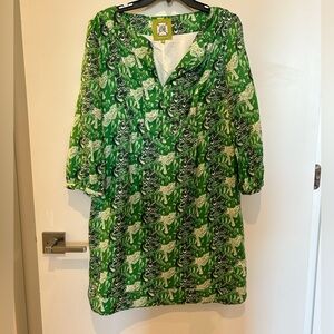 Green Leopard Elizabeth McKay Dress - Size 12